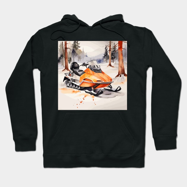 Snowmobile Hoodie by Siha Arts